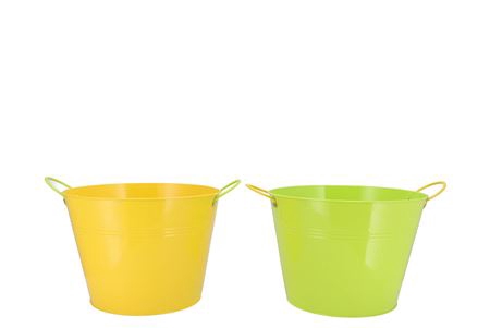 <h4>Zinc Basic Yellow/green Ears Bucket 23x18cm</h4>