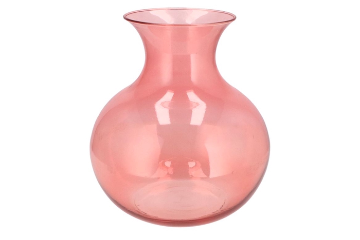 Mira Pink Glass Cone Neck Sphere Vase 32x32x32cm