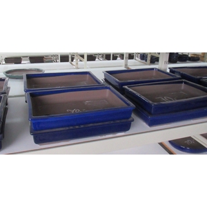 pot rectangle glazed blue (40x28x7,5)