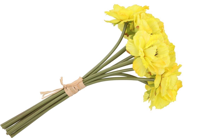 <h4>Silk Poppy Bouquet Yellow 9x 33cm Nm</h4>