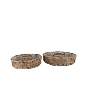 Rattan Kuboo Ring Basket S/2 40x10cm / 50x11cm