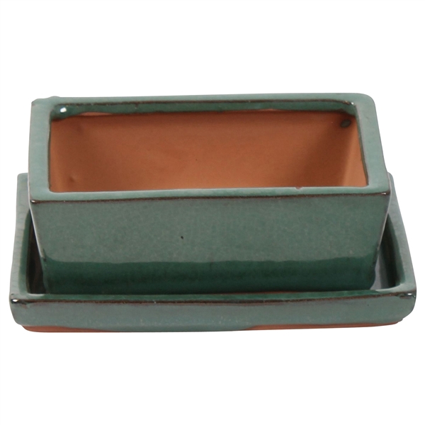 <h4>Bonsai accesoires Potset with saucer Ø15cm Green</h4>