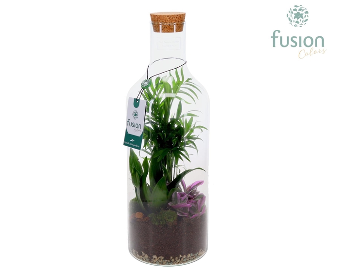 <h4>Green Bottle Fles Medium met Arrangement</h4>