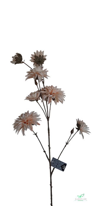 SILK FLOWERS - DAHLIA SPRAY MONICA CREAM 96CM