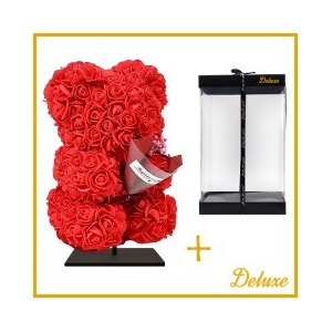 arr6 Deco beer 25cm - Rood met boeket