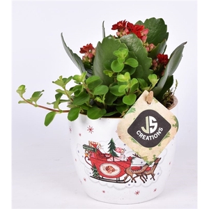 Keramiek met kerst decor 13cm