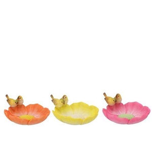 Sue Orange/yellow/pink Bird Bowl Ass 25x21x10cm