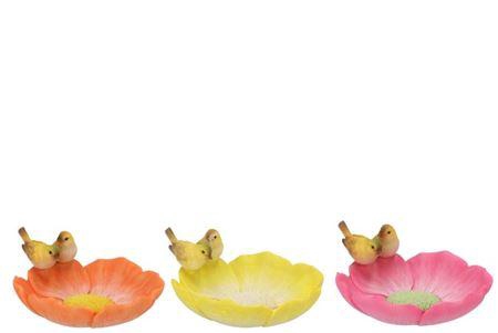 <h4>Sue Orange/yellow/pink Bird Bowl Ass 25x21x10cm</h4>