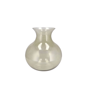 Mira Olive Green Glass Cone Neck Sphere Vase 16x16x17cm