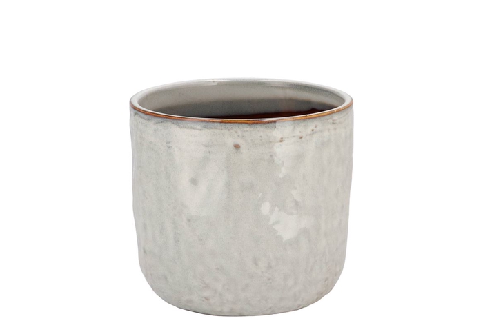 <h4>Iron Stone White Glazed Pot 9x8cm</h4>