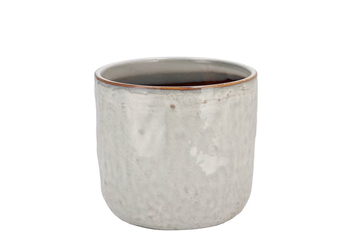Iron Stone White Glazed Pot 9x8cm
