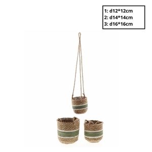 Basket sets Nora hanging pot S/3 d16*16cm