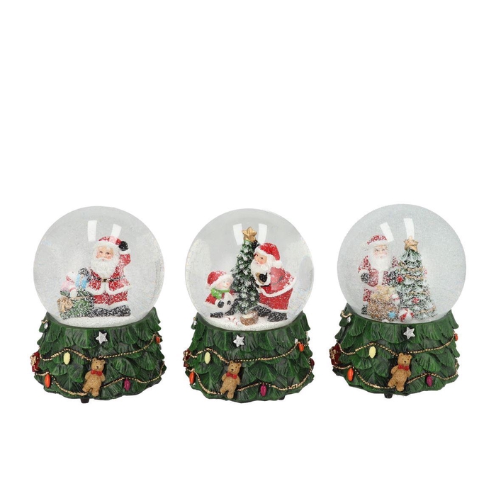 <h4>Glowy Green X-mas Santa Globe Ass 12x12x15cm</h4>