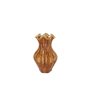 Inga Driss Brown Vase Active Glaze 15x15x20cm