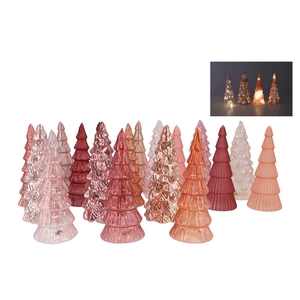 Twinkle Sweets Pink Mix Glass Tree Lights Ass 9x22cm Nm