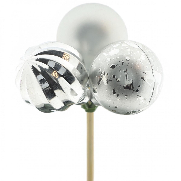 <h4>Kerst bijsteker 50cm Kerstbal trio 4cm mix</h4>
