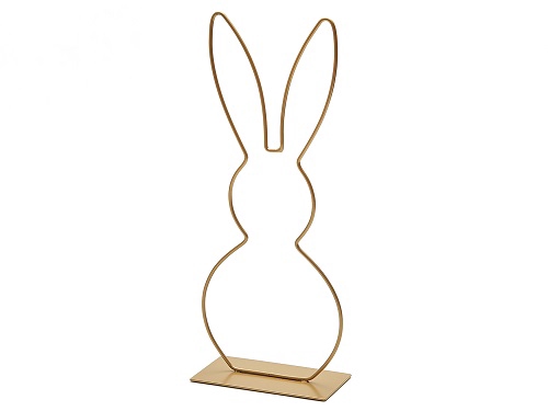 METAL RABBIT ON BASE 50CM GOLD