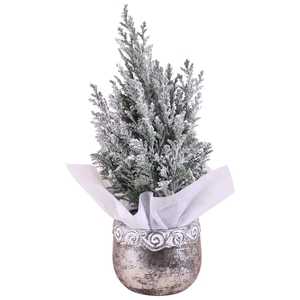 Opm Christmas Arr. Conifer Ceramic Ornament Silver