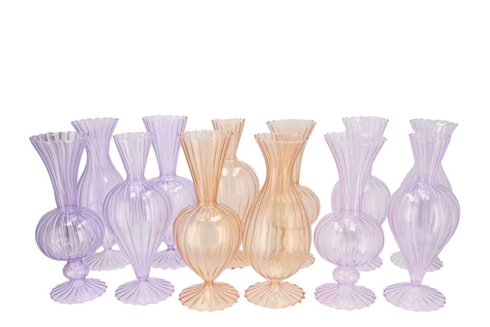 <h4>Sunny Dreamy Pastel Mix Glass Vase Ass 12x12x28cm Nm</h4>