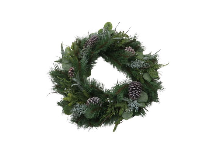 <h4>Wreath Mixed Cedar Pine Cones KR220007GRN</h4>