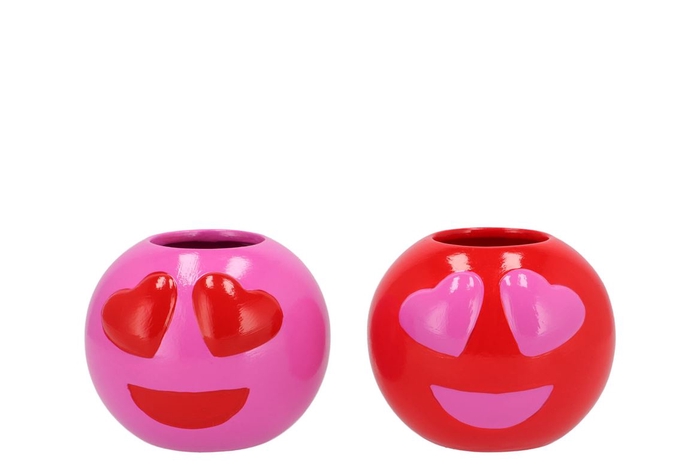 <h4>Smiley Lovely Red Mix Vase Ass 15x15x12cm</h4>