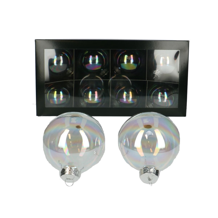 <h4>Kerstbal Bal  80mm clear x8</h4>