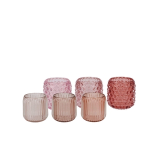 Roman Old Pink T-light Bubble Ass 9x9cm