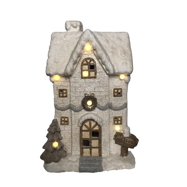 <h4>White Christmas House 56cm</h4>