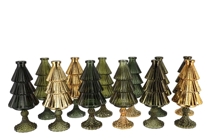 Jazz Majestic Green Vase X-mas Tree Ass 11x25cm