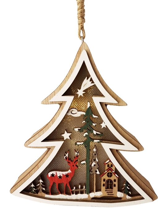 DF12-PT-96895 - Hang fig wooden tree 1led 16,5cm b/o