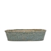 Iron Stone Light Blue Glazed Oval Pot 32x10x8cm