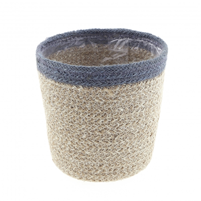 <h4>Baskets Pot hessian stripe d15/11*14cm</h4>