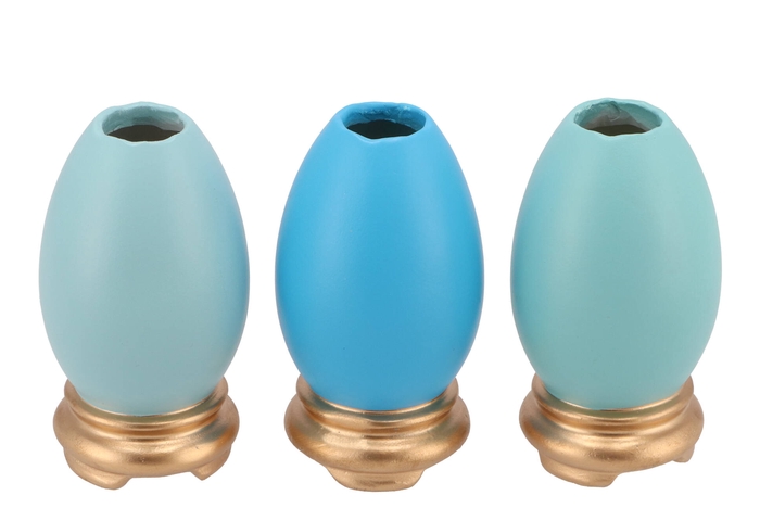 Easter Eggcited Vase Blue Ass P/1 8x8x15cm Nm