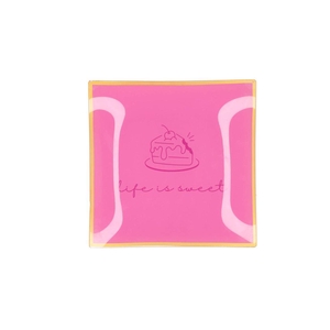 Plate Square Life Is Sweet 18x18x2cm Nm