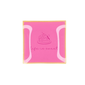 Plate Square Life Is Sweet 18x18x2cm