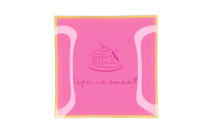<h4>Plate Square Life Is Sweet 18x18x2cm</h4>