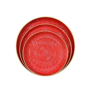 PLATE LOTUS MANDALA S3 H3D40 RED