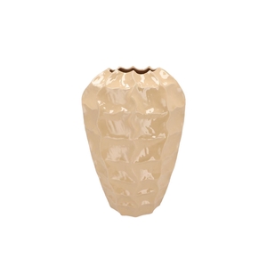 Lima Beige Vase Long Carve 26x26x37cm