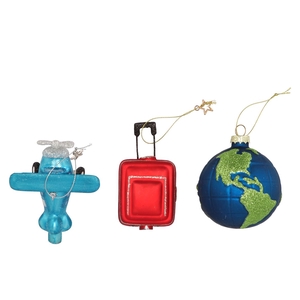 Glassball Ornaments Travel The World 5x9x8cm