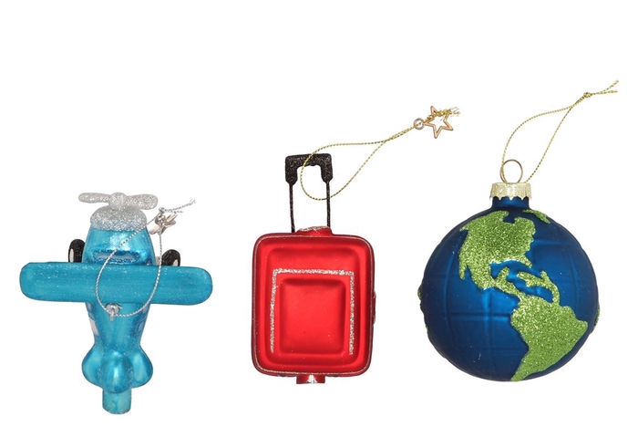 <h4>Glassball Ornaments Travel The World 5x9x8cm</h4>