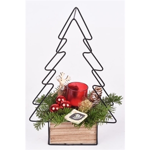 Kerstboom frame met hour rechth. 22x9cm