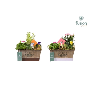 Zinken pot rechthoek Pasen 2 kleuren large met arrangement