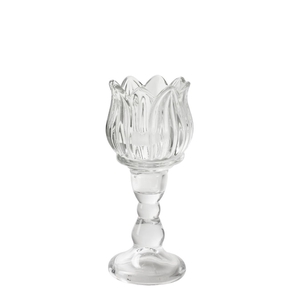 Theelichth. Tulp/voet d07*15.5cm