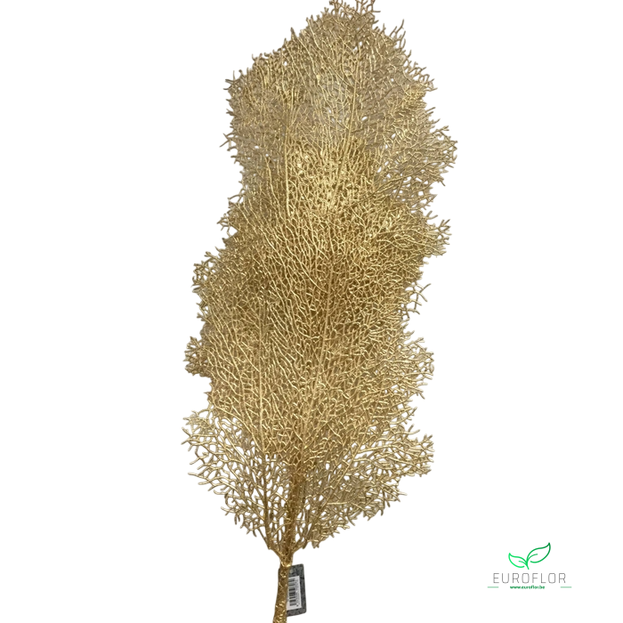 SILK FLOWERS - CORAL LEAF SPRAY GOLD 90CM