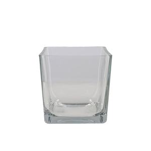 Glass Cube Vase Knyst H17x14x14cm