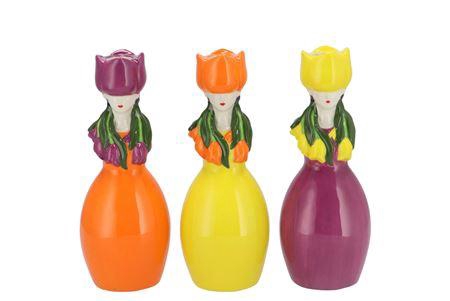 <h4>Lucy Dutch Orang/yel/purp Mix Vase Tulip Woman Ass</h4>