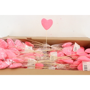 Stick Heart Flock Pink 11,5cm