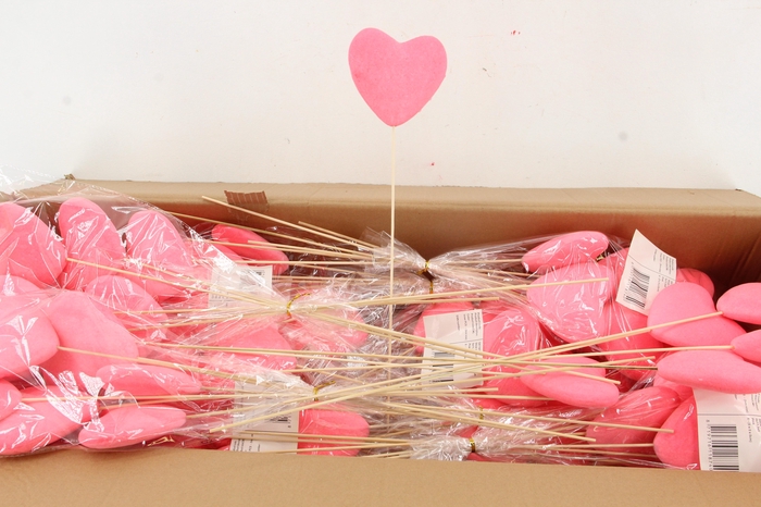 <h4>Stick Heart Flock Pink 11,5cm</h4>