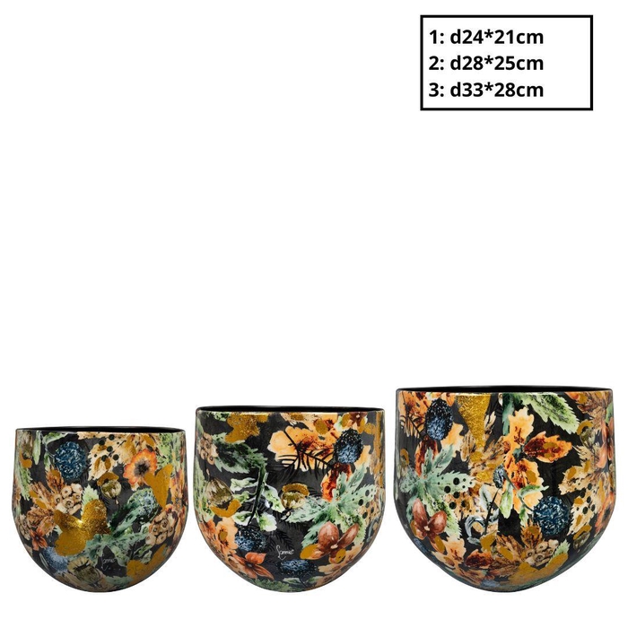 <h4>Metal Berry pot S/3 d33*28cm</h4>