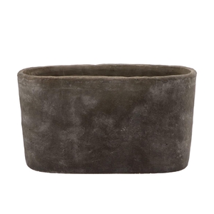 Iron Stone Grey Oval Pot 44x16x25cm